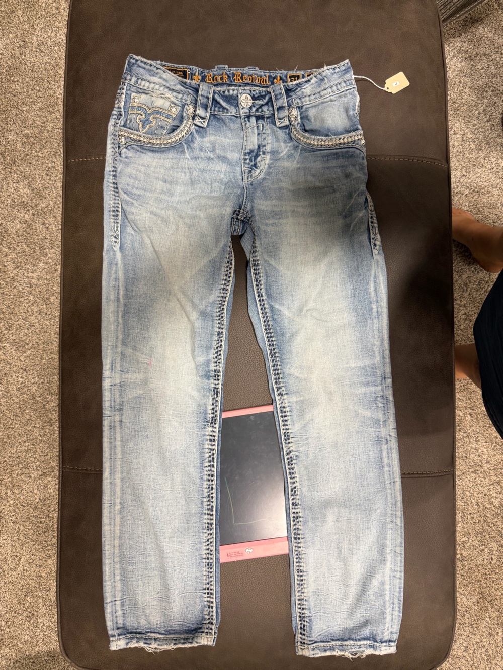 Rock Revival Light Blue Skinny Jeans with Faded Detail